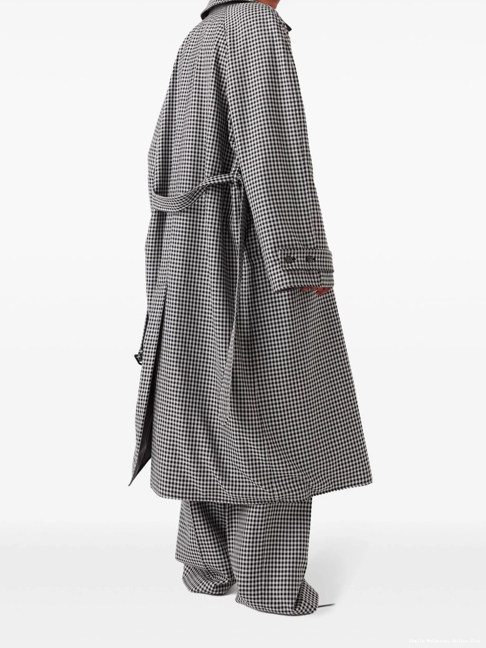 Affordable Women reversible Stella coat McCartney car checked 0714